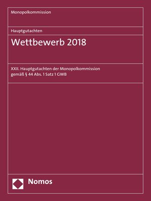 cover image of Hauptgutachten. Wettbewerb 2018